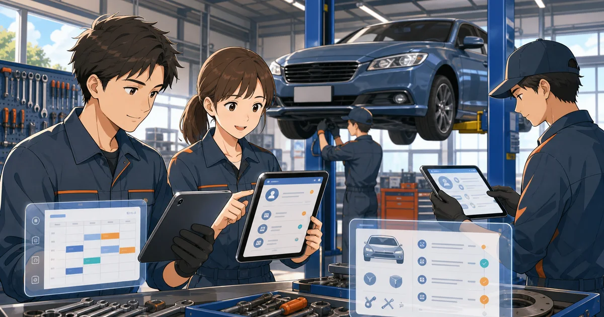 自動車整備工場向け業務管理システムの事例画像