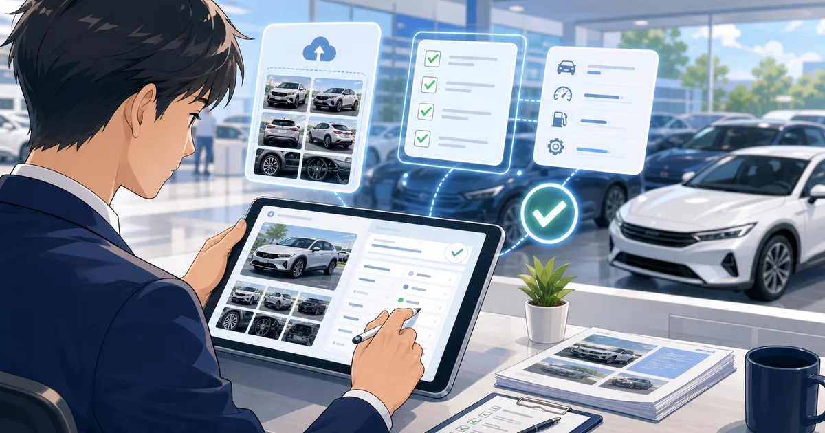 自動車ディーラー向け車両情報登録システムの事例画像