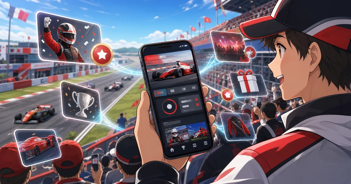 モータースポーツブランドアプリの事例画像