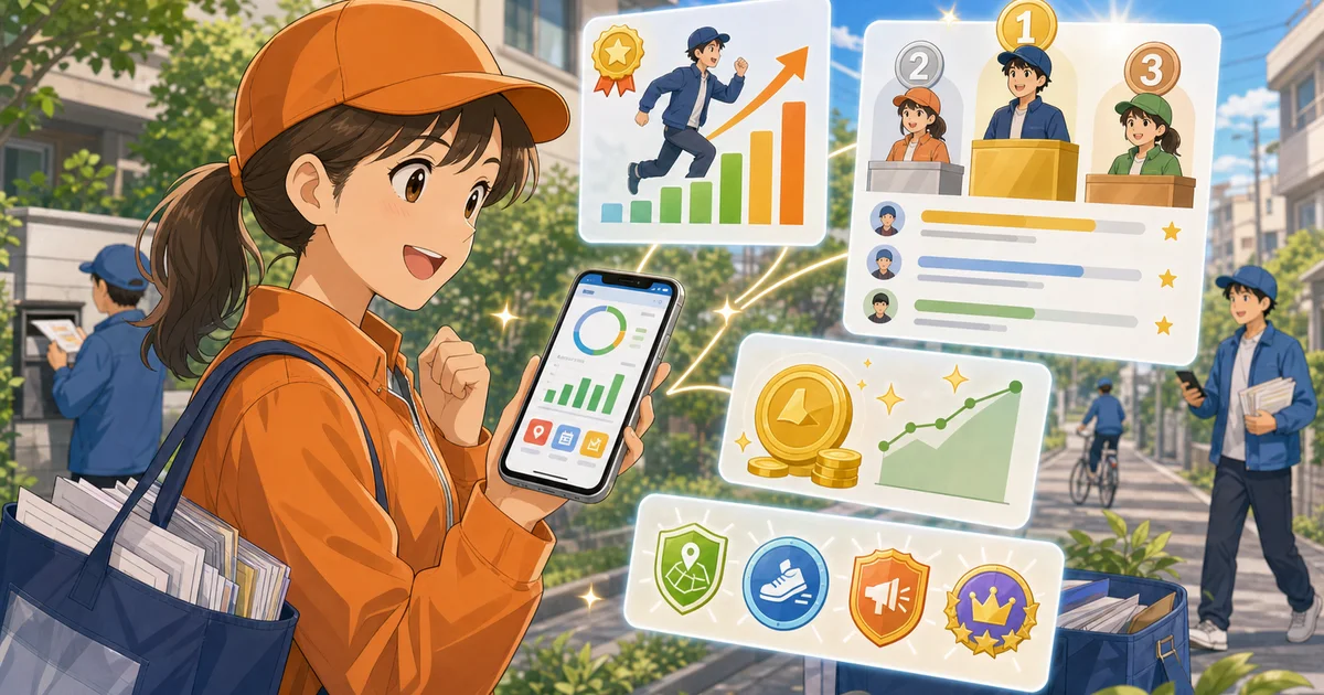 ポスティングワーカー向けインセンティブアプリの事例画像