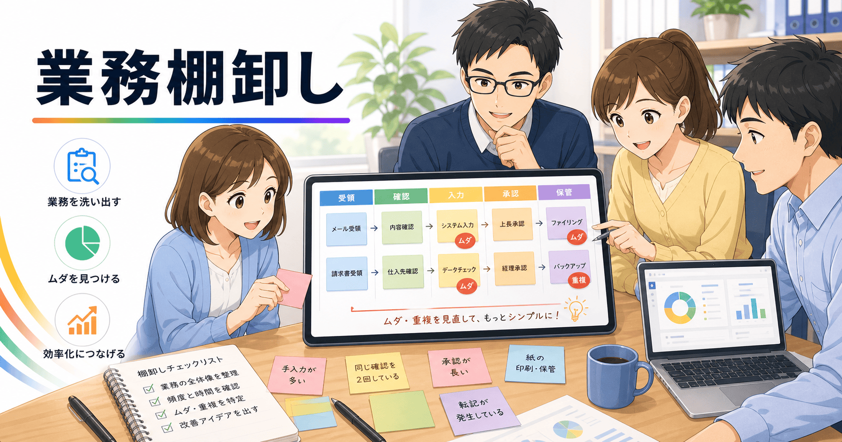 経理業務の棚卸しでムダな作業を見つけるのアイキャッチ
