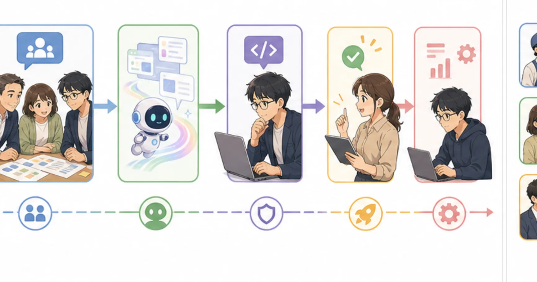 社内担当者を1名決めるとAI開発が進む理由の実務上の判断ポイントを整理したソフトアニメ風図解