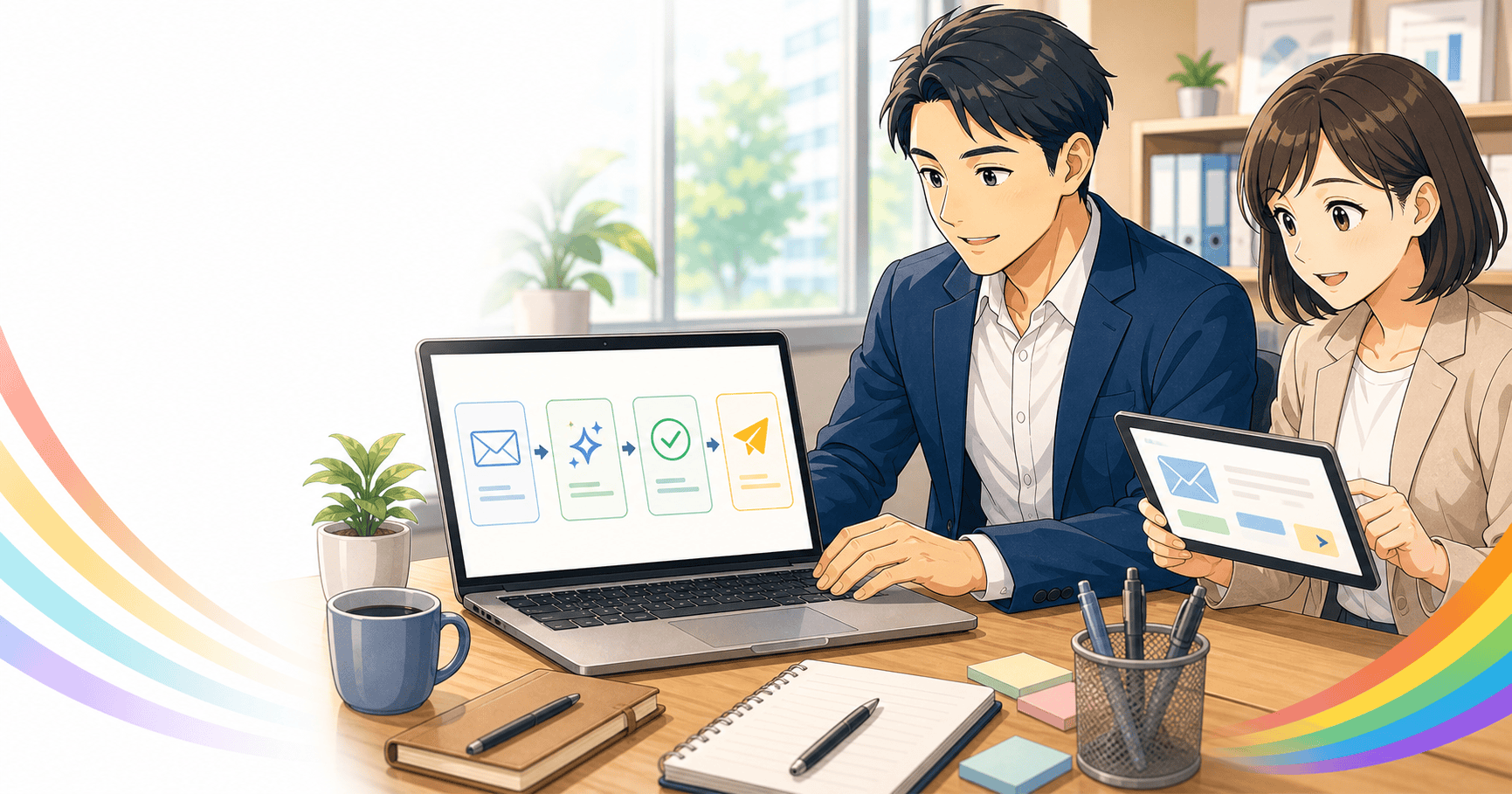 メールの下書きを生成AIで速くするのアイキャッチ
