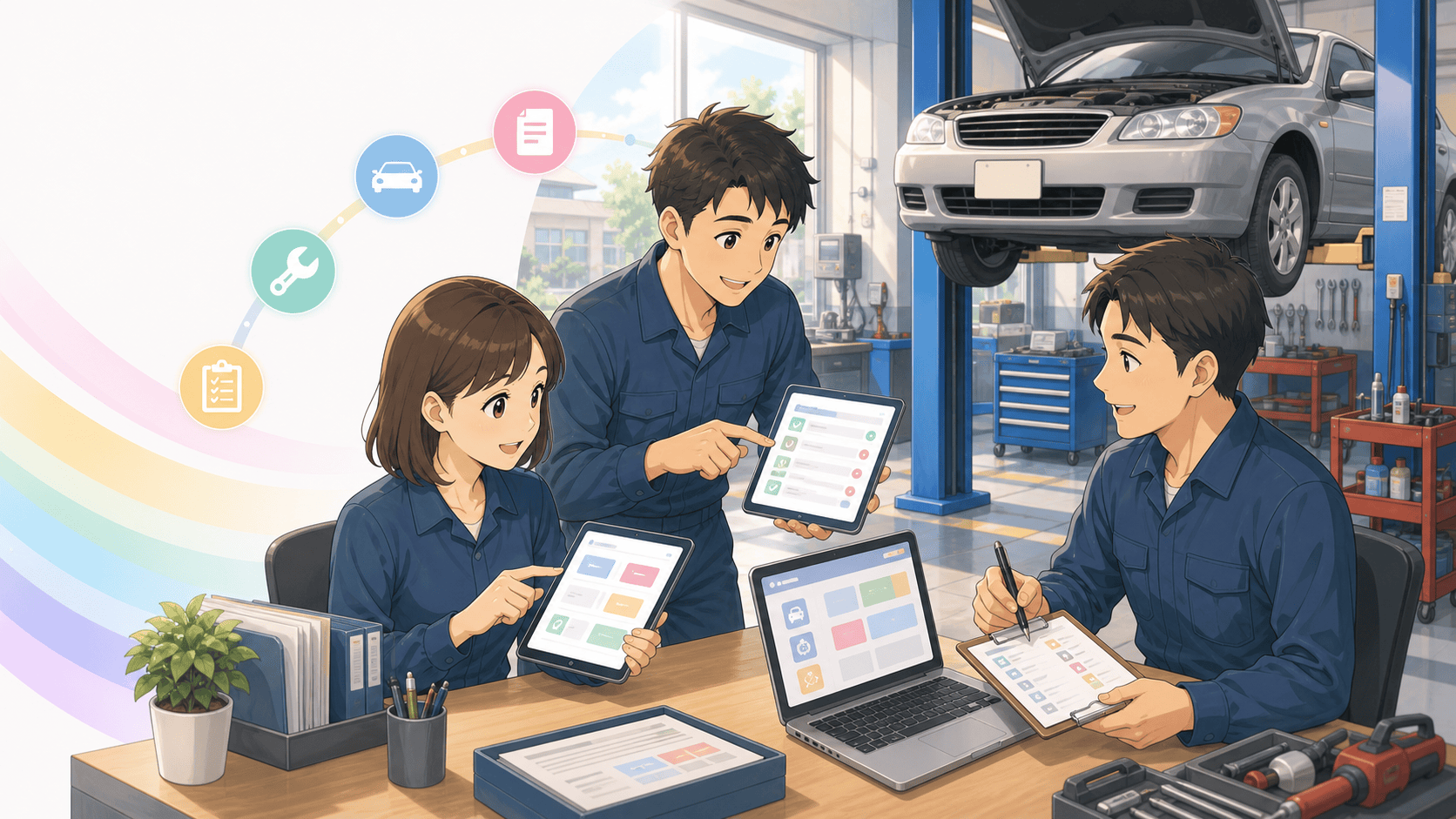 自動車整備工場の入庫・整備記録を管理するのアイキャッチ