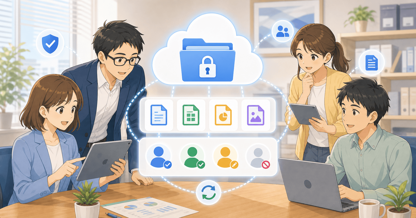 クラウドストレージでファイル共有を安全にするのアイキャッチ