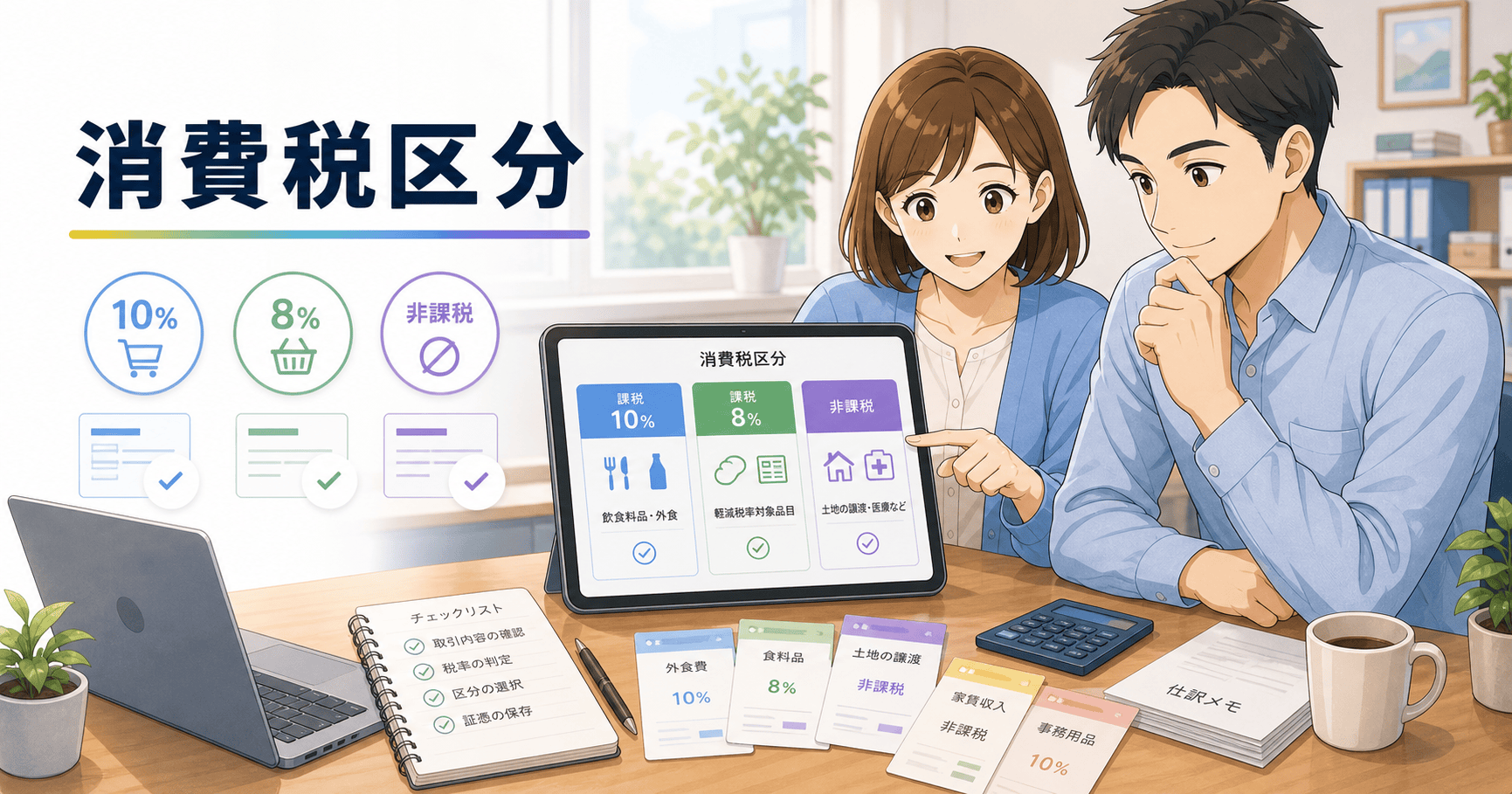 消費税の区分経理をミスなく行うポイントのアイキャッチ