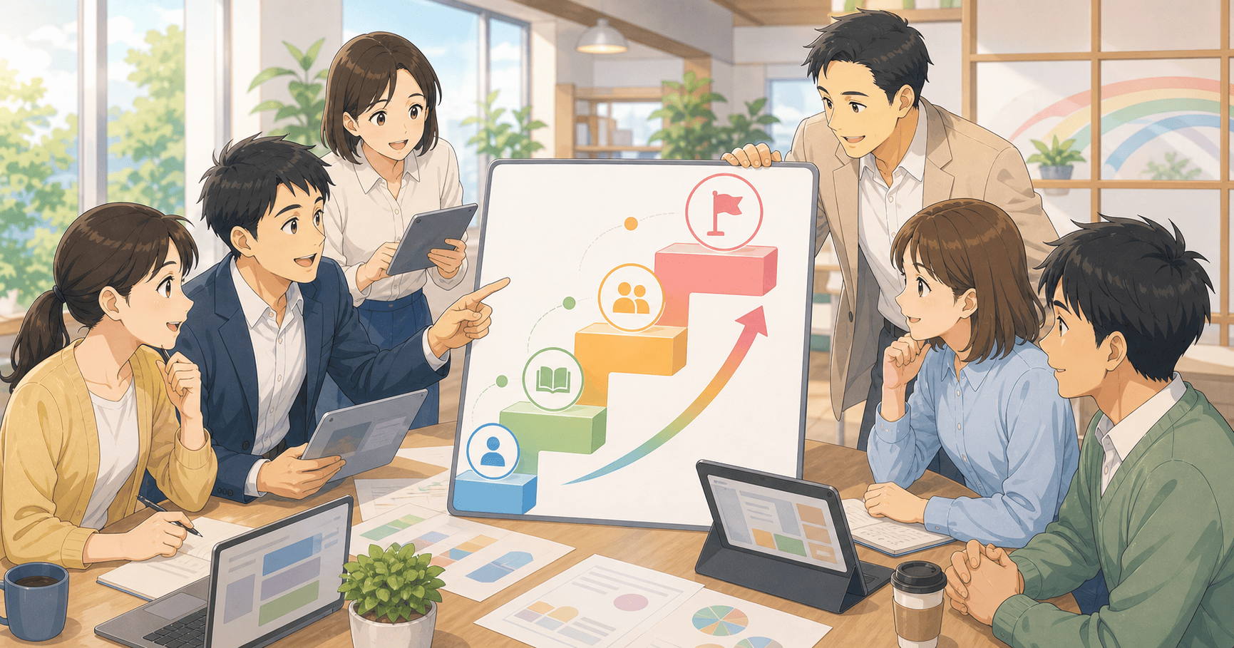 社内にデジタル人材を育てる段階的な計画のアイキャッチ