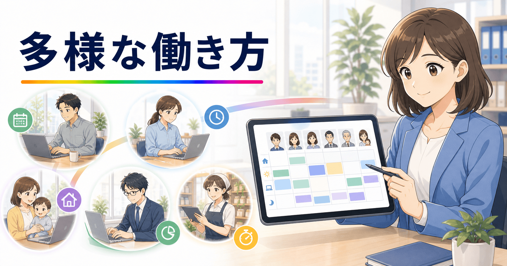 週休3日・時短勤務など多様な働き方に対応する勤怠設計のアイキャッチ