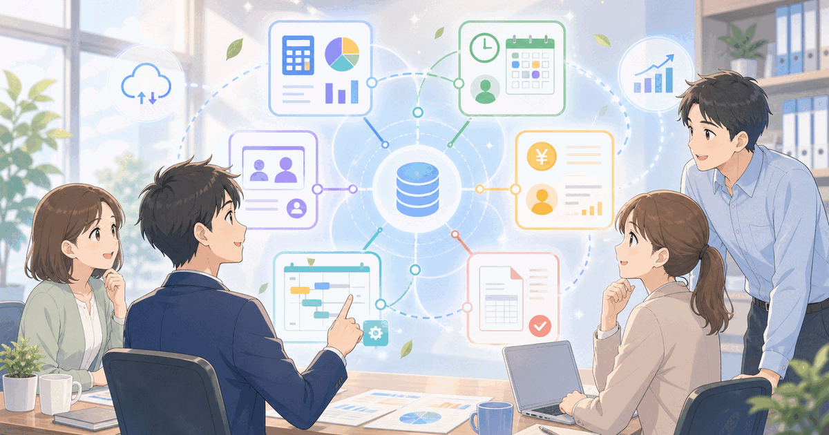 中小企業がERP的に業務をつなげる第一歩のアイキャッチ