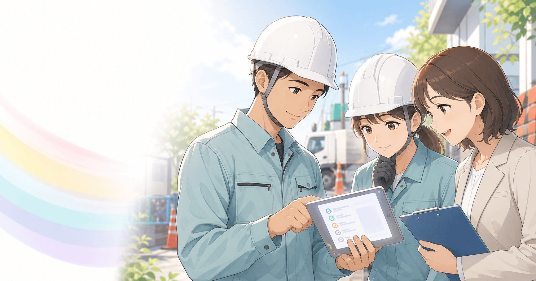 現場の日報をタブレットで入力するのアイキャッチ