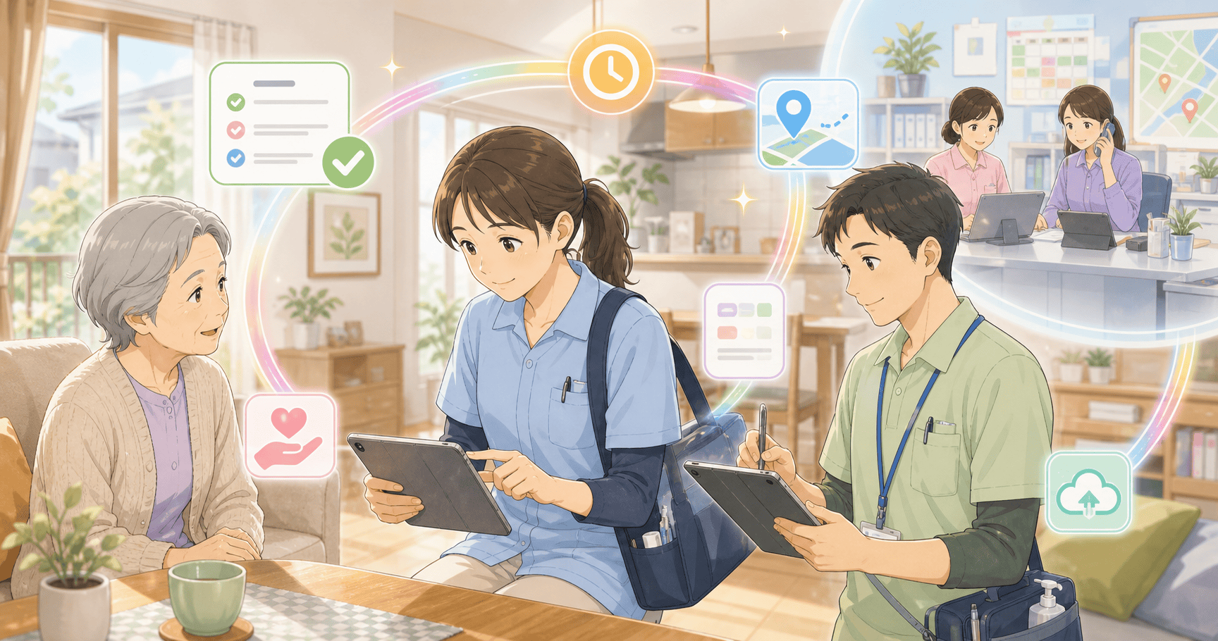 訪問介護・訪問看護の記録を現場で入力するのアイキャッチ