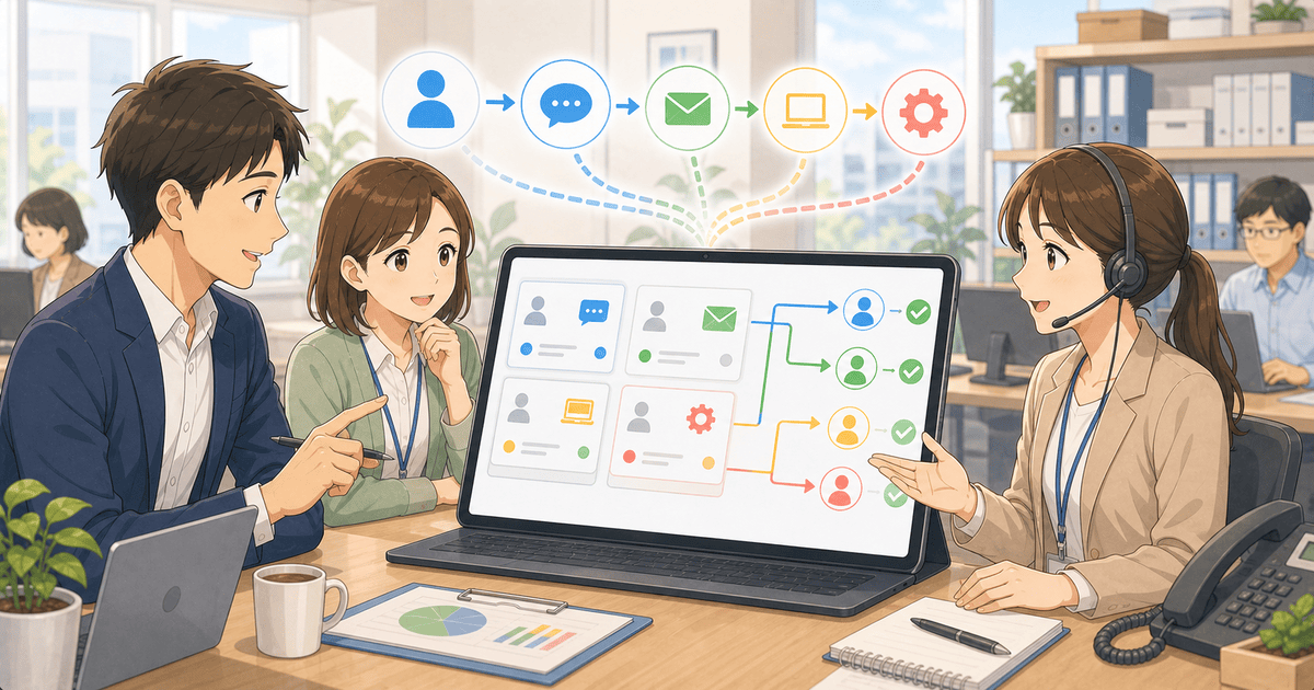 社内の問い合わせ・依頼を受付管理するのアイキャッチ