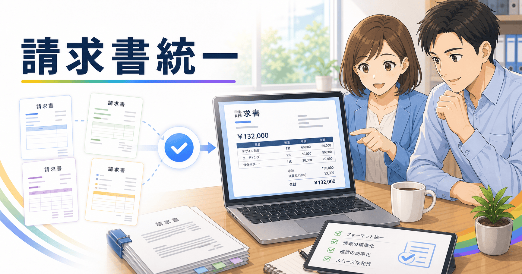 請求書のフォーマットを統一して発行を効率化するのアイキャッチ
