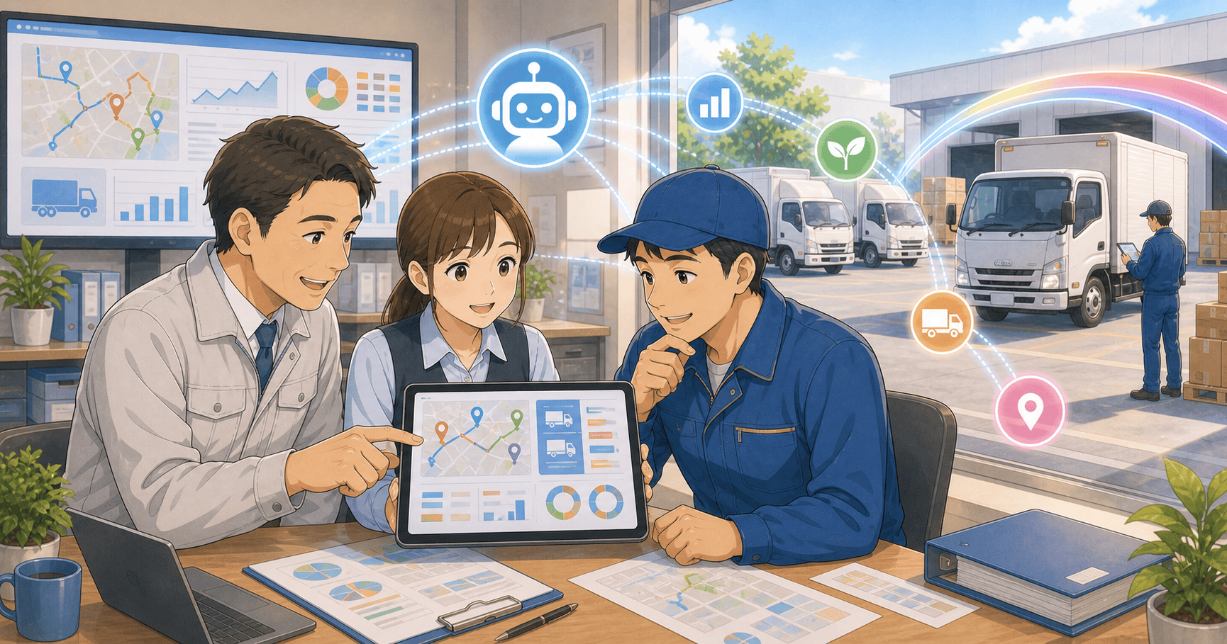 運送業がAI・デジタルで生産性を上げるのアイキャッチ