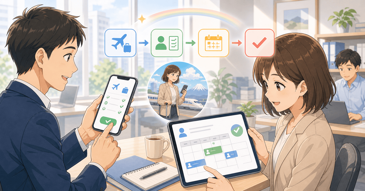 出張・休暇申請をスマホで完結させるのアイキャッチ