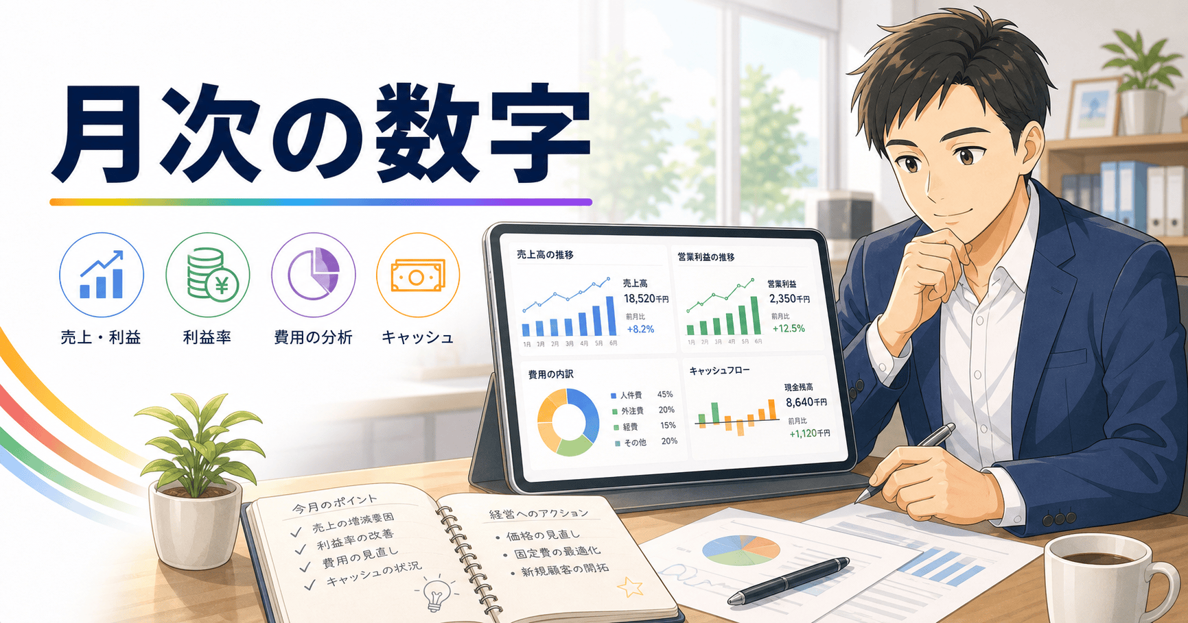 月次決算の数字を経営者が読み解くコツのアイキャッチ