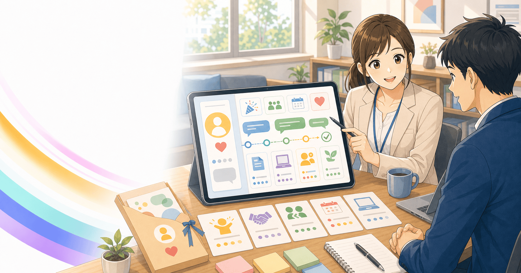 内定者フォローをデジタルで続けるのアイキャッチ