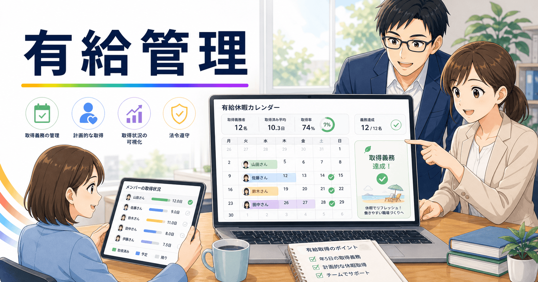 有給休暇の取得義務をシステムで管理するのアイキャッチ