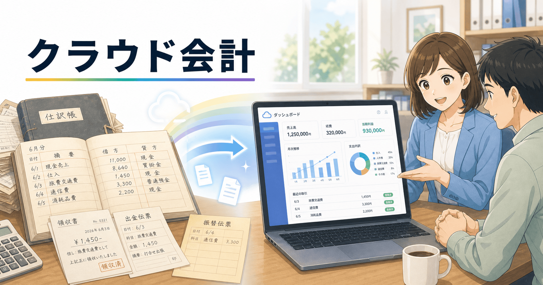 手書き伝票からクラウド会計へ移行する進め方のアイキャッチ