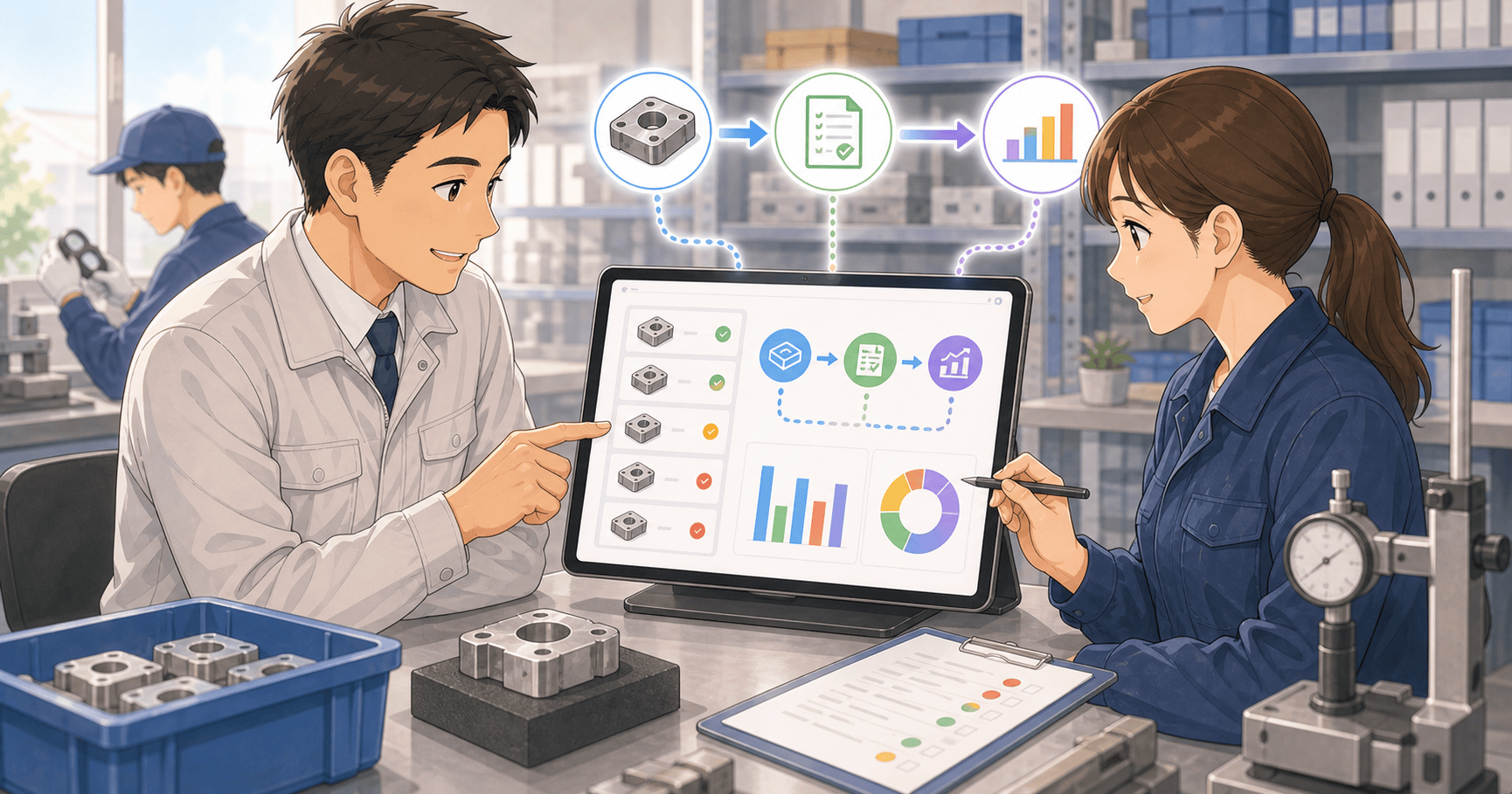 品質検査の記録をデジタル化してトレースするのアイキャッチ