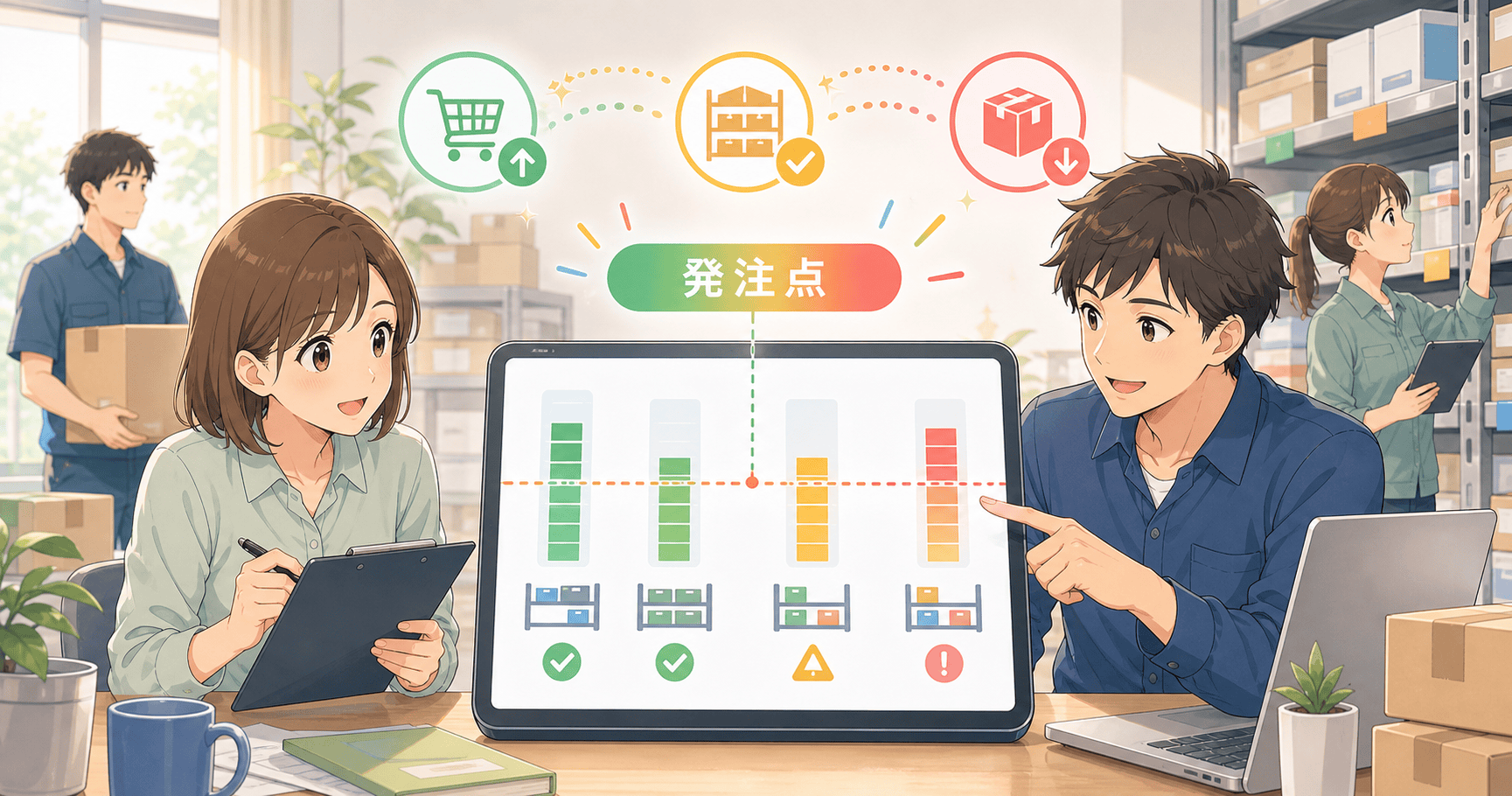 発注点管理で欠品と過剰在庫を防ぐのアイキャッチ