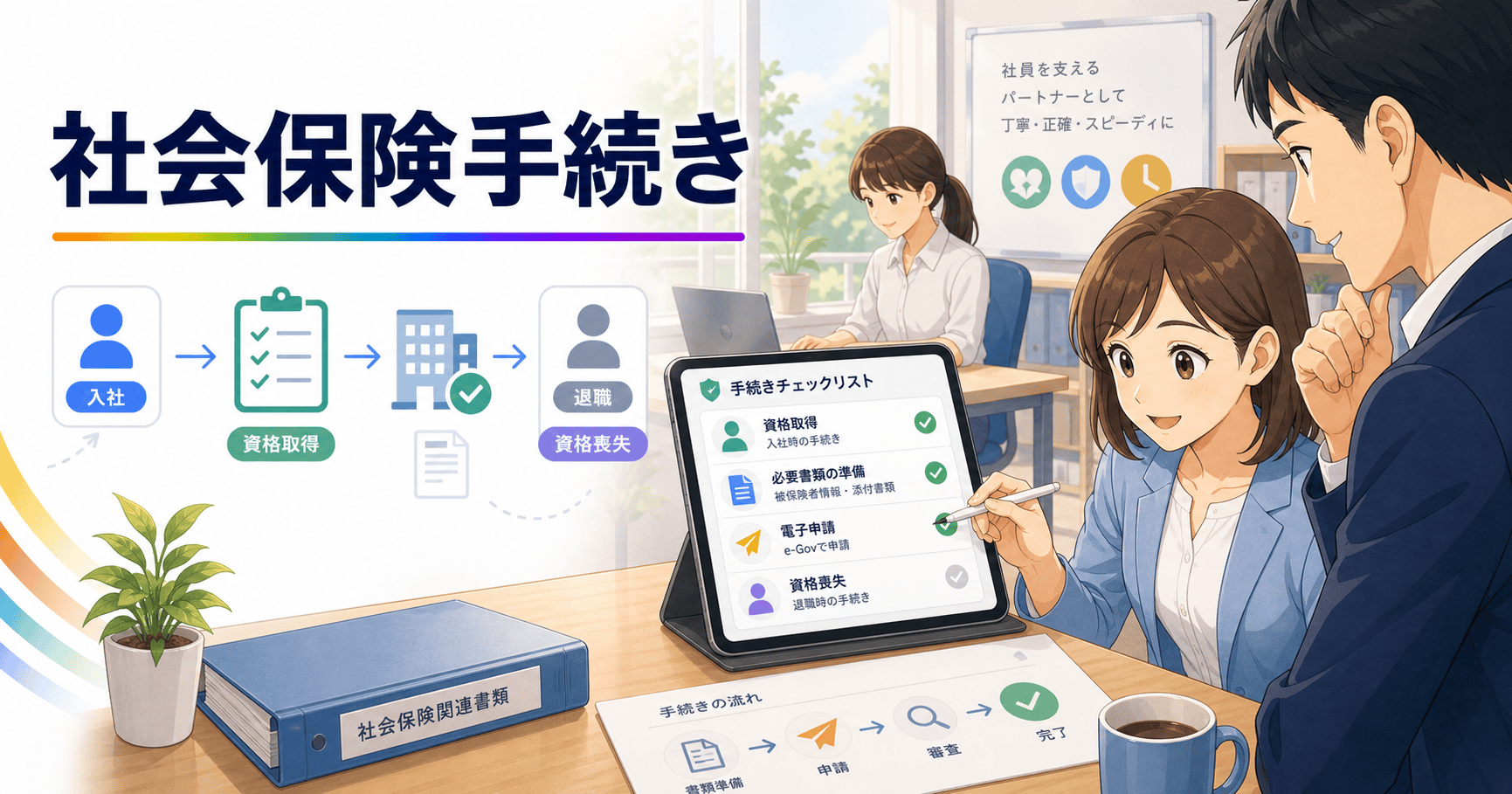 社会保険の資格取得・喪失手続きを効率化するのアイキャッチ