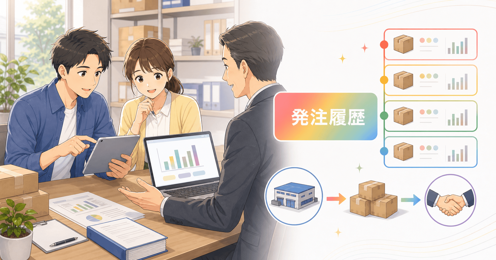 仕入先ごとの発注履歴を活かして交渉するのアイキャッチ