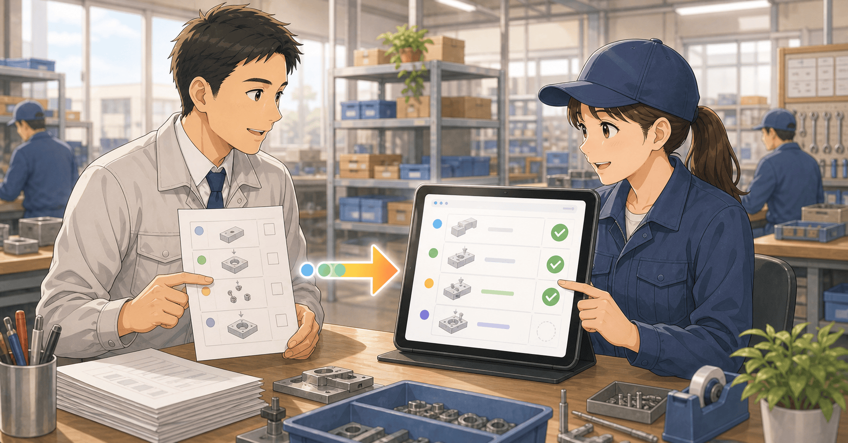 作業指示を紙からデジタルに切り替えるのアイキャッチ