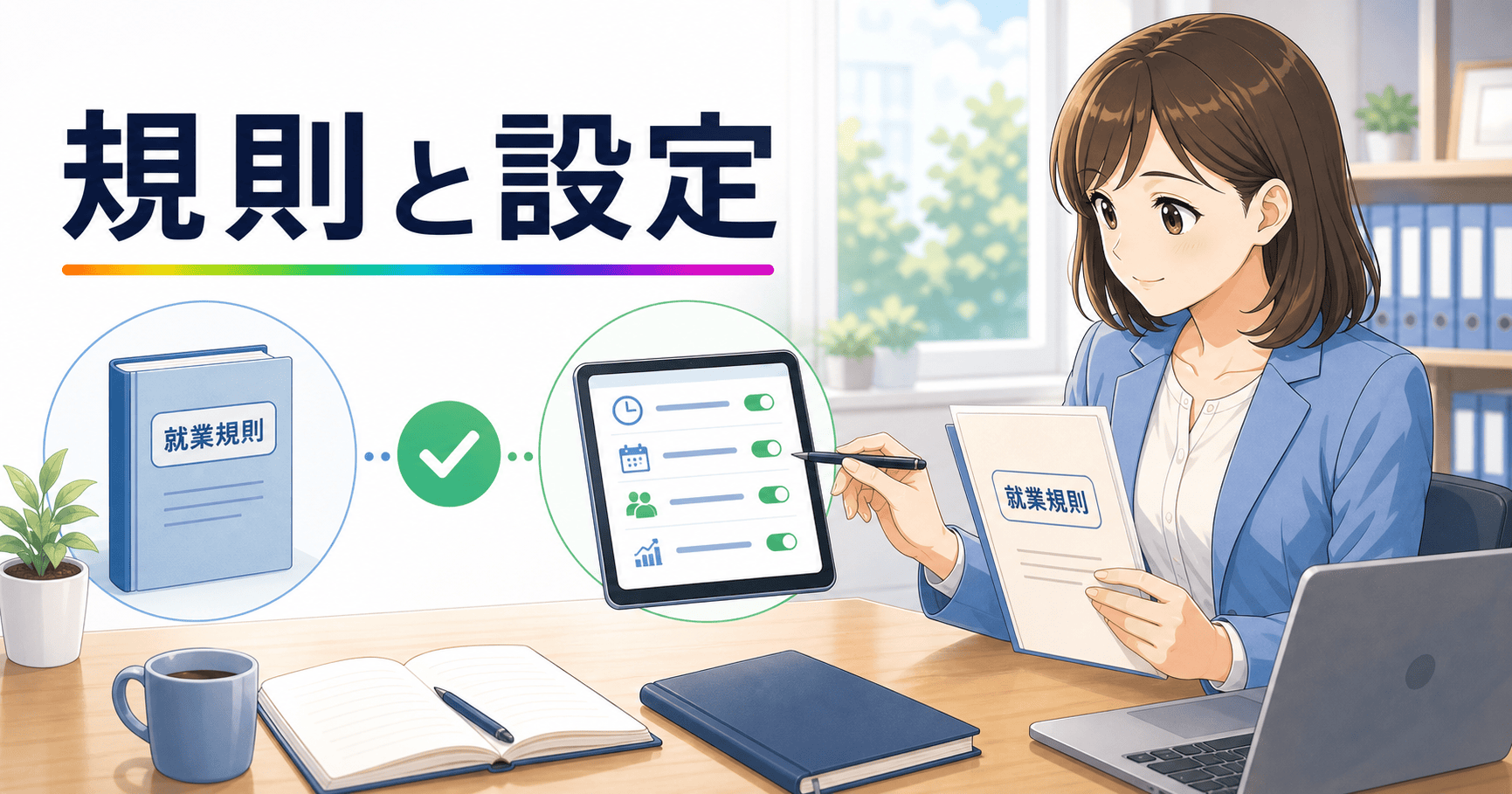 就業規則と勤怠システムの設定を合わせるのアイキャッチ