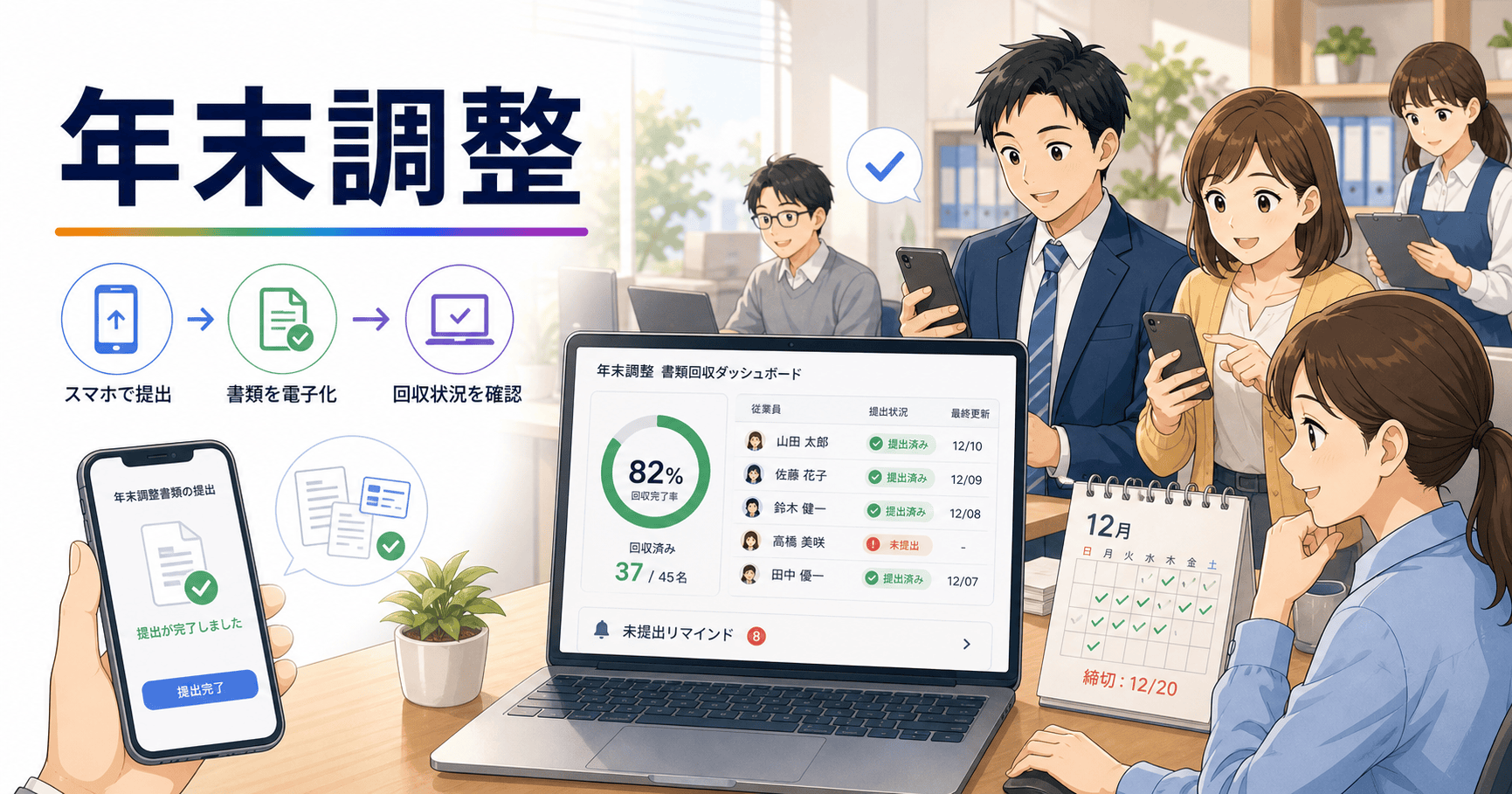 年末調整の書類回収を電子化してラクにするのアイキャッチ