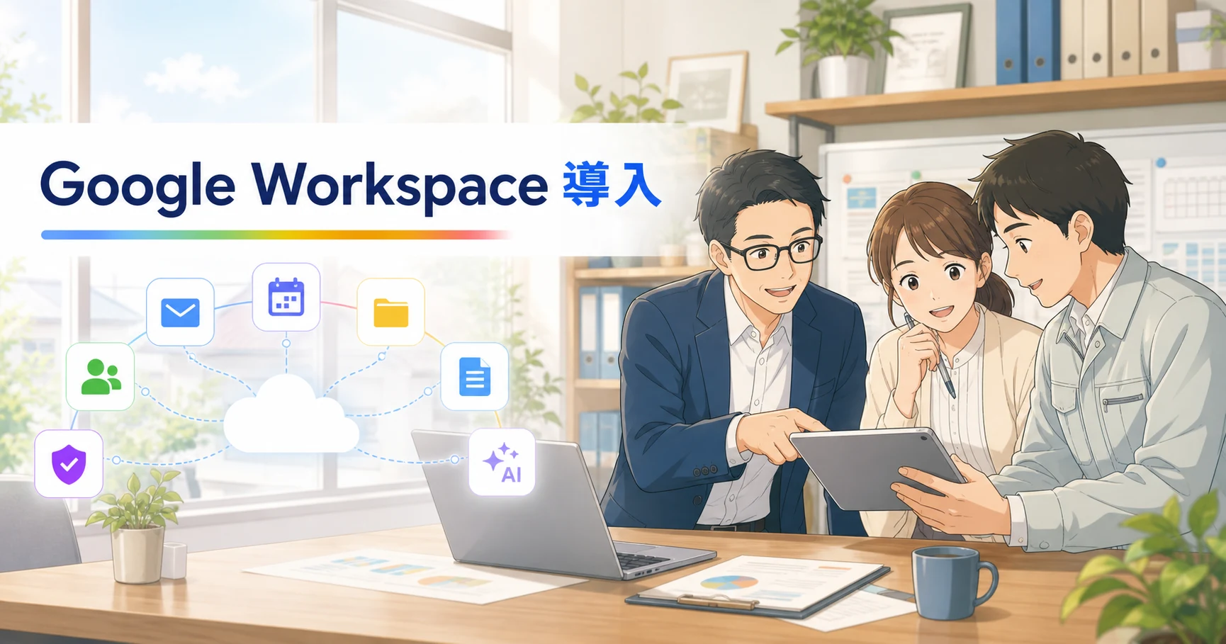 Google Workspace導入手順:会社の情報基盤を整え、将来の働き方とAI活用につなげるのアイキャッチ