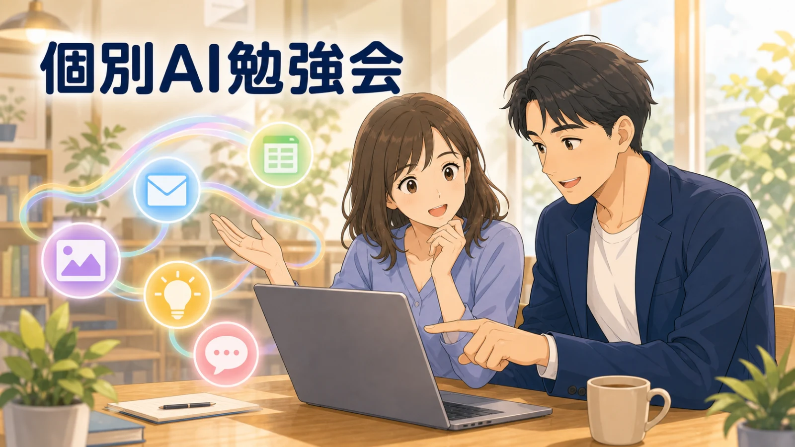 講師と受講者が会話しながらAIを試す個別AI勉強会